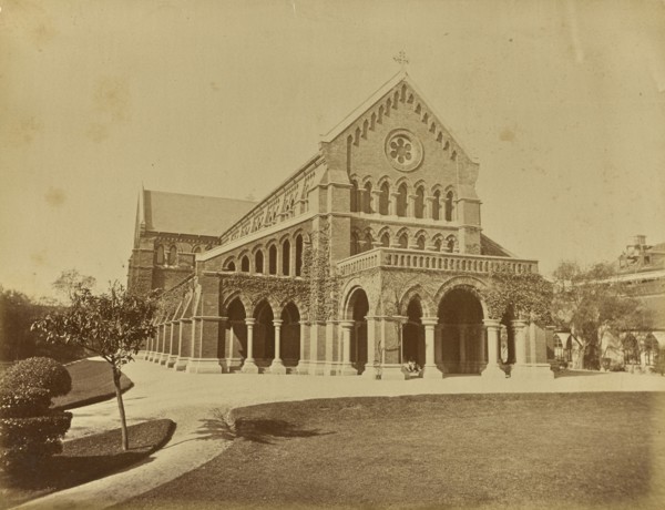 The Cathedral, Shanghai; Unknown maker; Shanghai, China; about 1870; Albumen silver print