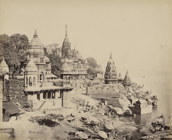 The Burning Ghât, Benares; Samuel Bourne, English, 1834 - 1912, Varanasi, India; 1866; Albumen silver print