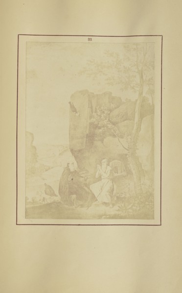 St. Paul the First Hermit, and St. Anthony the Abbot; Nikolaas Henneman, British, 1813 - 1893, London, England; 1847; Salted