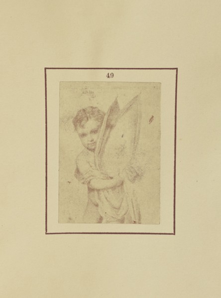 Cherub with a Mitre; Nikolaas Henneman, British, 1813 - 1893, London, England; 1847; Salted paper print; 5.1 × 3.5 cm