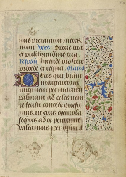 Decorated Text Page; Nicolas Spierinc, Flemish, active 1455 - 1499, Antwerp, illuminated, Belgium; 1469; Tempera colors, gold