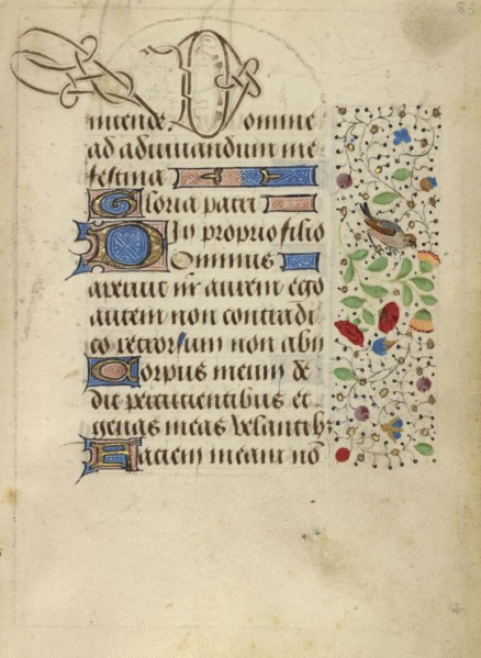 Decorated Text Page; Nicolas Spierinc, Flemish, active 1455 - 1499, Antwerp, illuminated, Belgium; about 1471; Tempera colors