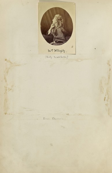 Mrs. Willoughby, Lady Middleton, Ronald Ruthven Leslie-Melville, Scottish,1835 - 1906, England; 1860s; Albumen silver print