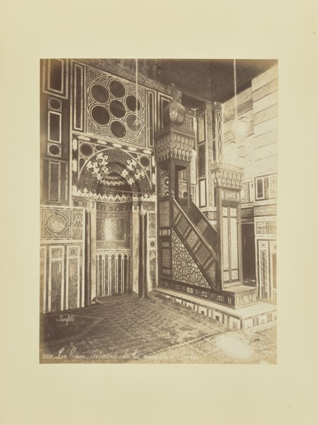 Le Caire - Intérieur de la mosquée El-Bordei; Félix Bonfils, French, 1831 - 1885, 1870s; Albumen silver print