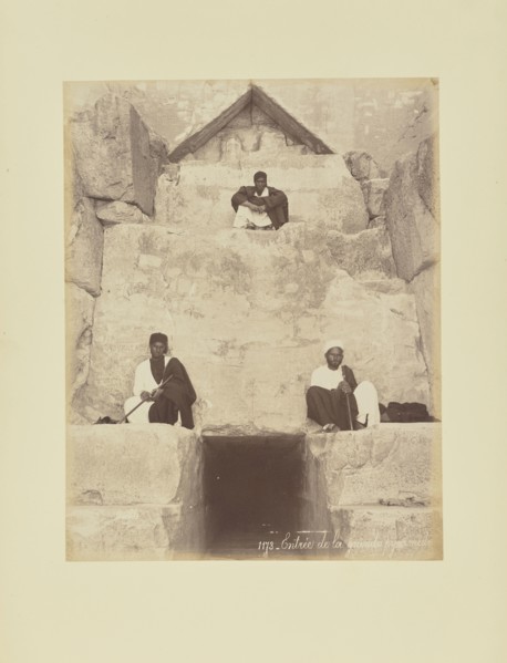 Entrée de la grande pyramide; Félix Bonfils, French, 1831 - 1885, 1870s; Albumen silver print
