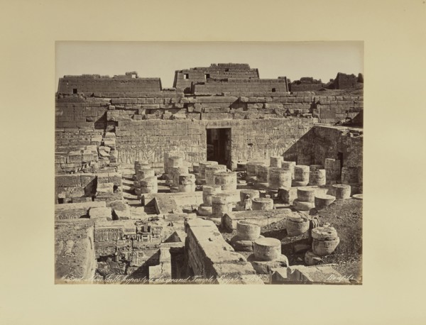 Médinet-Abou. Salle hypostyle du grand Temple, égypte, Félix Bonfils, French, 1831 - 1885, 1870s; Albumen silver print