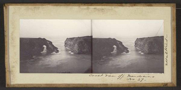 Coast View off Mendocino; Carleton Watkins, American, 1829 - 1916, before 1863; Collodion on glass; 5.4 x 14.4 cm