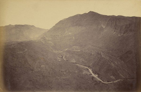 Aerial view of desert; John Burke, British, active 1860s - 1870s, Afghanistan; 1878 - 1879; Albumen silver print
