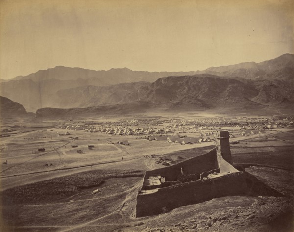 Distant view of camp; John Burke, British, active 1860s - 1870s, Afghanistan; 1878 - 1879; Albumen silver print