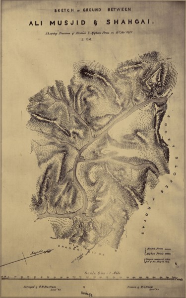 Sketch of Ground between Ali Musjid and Shahgai; John Burke, British, active 1860s - 1870s, Afghanistan; November 21, 1878