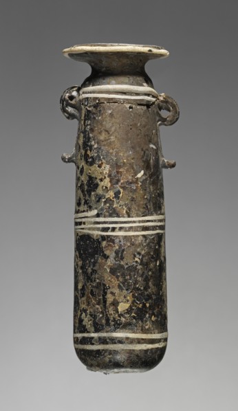 Alabastron; Workshop in the Eastern Mediterranean, Eastern Mediterranean; 6th - 4th century B.C; Glass; 9.4 cm