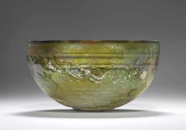 Ribbed Bowl; Workshop in the Eastern Mediterranean, Eastern Mediterranean; late 1st century B.C. - early 1st century A.D; Glass