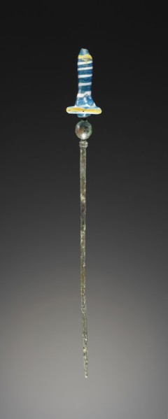 Ear Plug or Kohl Applicator; Egypt; 1365 - 1347 B.C; Glass, bronze; 14.7 cm, 5 13,16 in