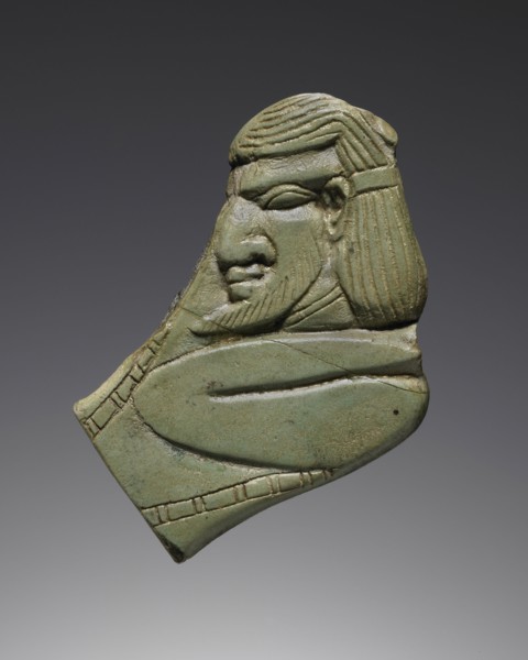 Handle with Male Figure; Egypt; 712 - 30 B.C; Glass; 4.6 cm, 1 13,16 in
