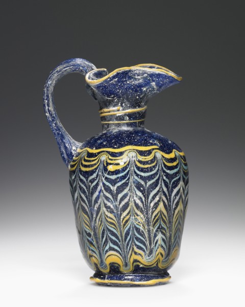 Oinochoe; 4th - 3rd century B.C; Glass; 10.2 cm, 4 in