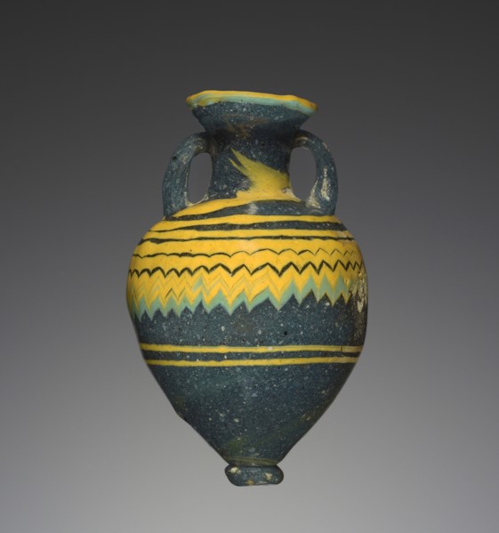 Amphoriskos; Eastern Mediterranean; 6th - 4th century B.C; Glass; 7.1 cm, 2 13,16 in