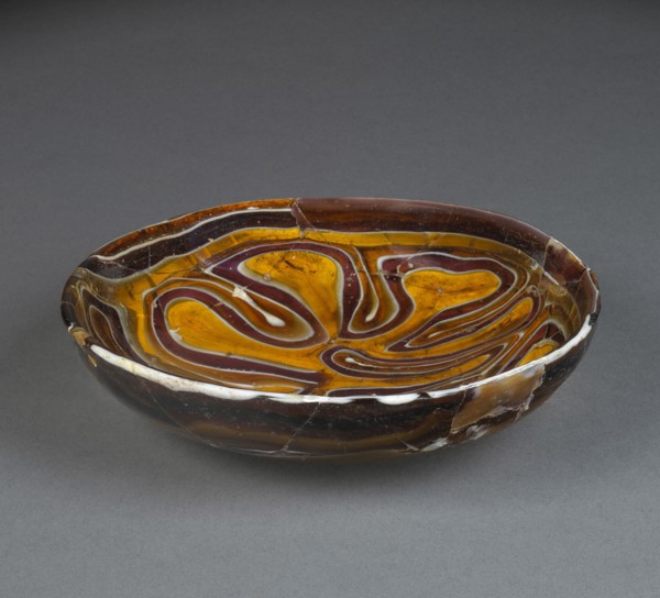 Agate Glass Bowl; Eastern Mediterranean; end of 1st century B.C. - 1st century A.D; Glass; 2.8 x 12.6 cm, 1 1,8 x 4 15,16 in