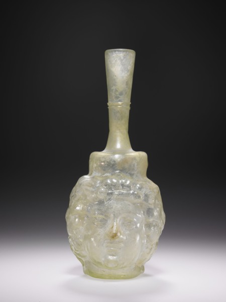 Head Flask; Eastern Mediterranean; about 2nd century; Glass; 19.4 cm, 7 5,8 in