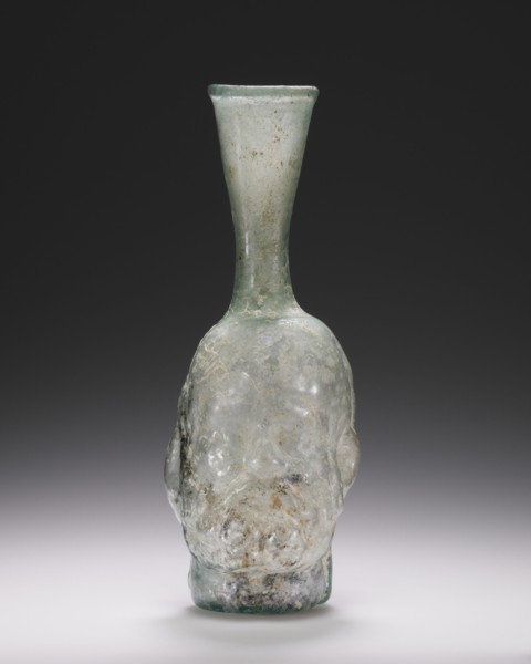 Head Flask; Eastern Mediterranean; about 2nd century; Glass; 14.3 cm, 5 5,8 in