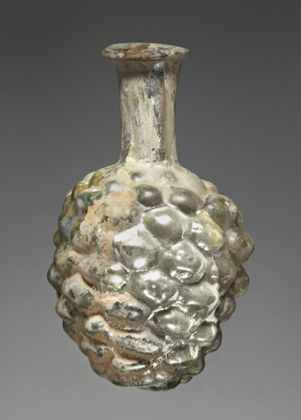 Grape Flask; Eastern Mediterranean; about 1st - 2nd century; Glass; 10 cm, 3 15,16 in