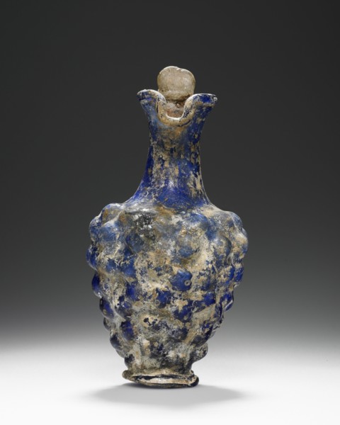 Blue Grape-Cluster Pitcher; Eastern Mediterranean; about 1st - 2nd century; Glass; 12 cm, 4 3,4 in