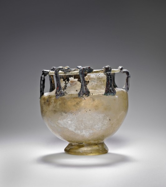 Vessel with eight handles; Eastern Mediterranean; 3rd - 4th century; Glass; 7 x 7 cm, 2 3,4 x 2 3,4 in