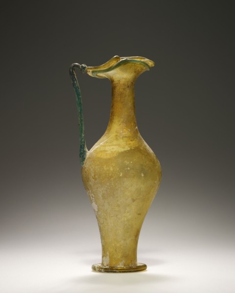 Oinochoe; Roman Empire; 4th century; Glass; 17.5 x 6.3 cm, 6 7,8 x 2 1,2 in