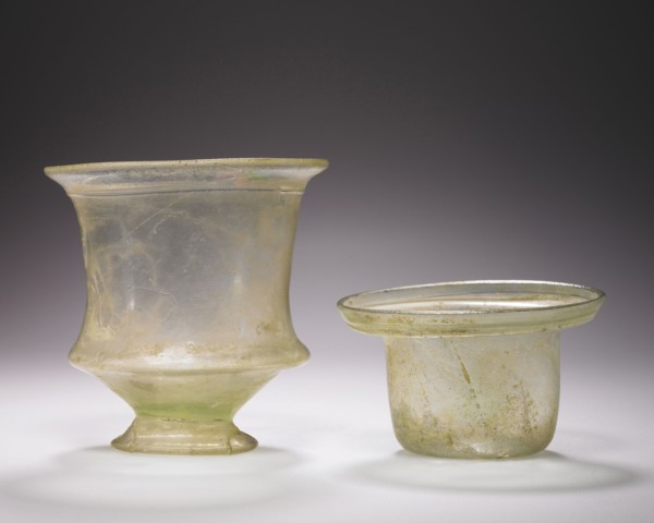Beaker and Cup; Eastern Mediterranean; 1st - 2nd century; Glass; 2003.379