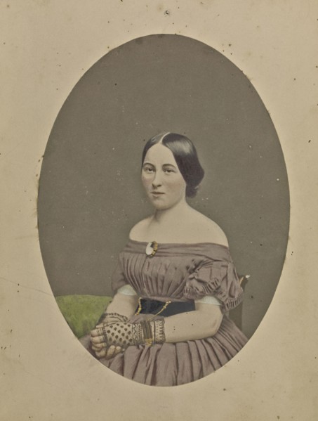 Portrait of a young woman; Attributed to M.A. Root, American, 1808 - 1888, about 1850 - 1860; Hand-colored salted paper print