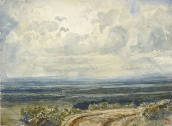 View of a Valley in Normandy; Paul Huet, French, 1803 - 1869, about 1825 - 1830; Watercolor; 24.1 × 32.7 cm, 9 1,2 × 12 7,8 in