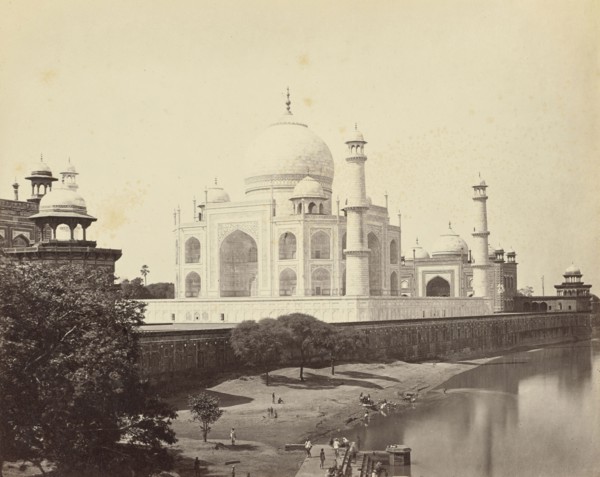 Agra; The Taj, from the River; Samuel Bourne, English, 1834 - 1912, Agra, India; 1865 - 1866; Albumen silver print