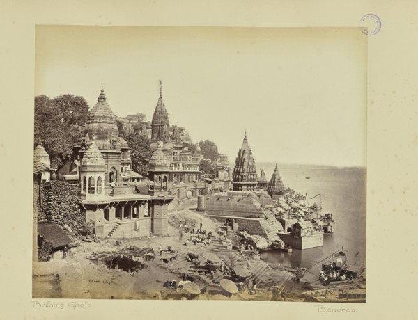 Benares; The Burning Ghat; Samuel Bourne, English, 1834 - 1912, Benares, India, Asia; 1865-1866; Albumen silver print