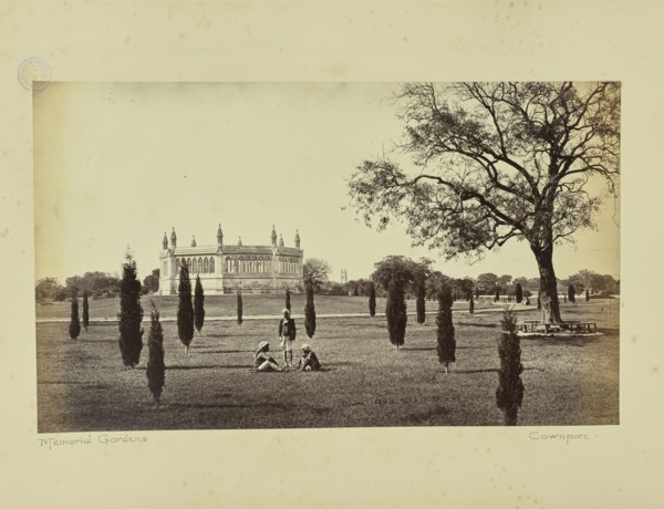 Cawnpore; The Memorial Well, with the Cawnpore Church in the Distance; Samuel Bourne, English, 1834 - 1912, Cawnpore, India