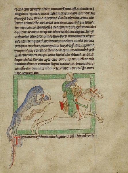 A Tiger; England; about 1250 - 1260; Pen-and-ink drawings tinted with body color and translucent washes on parchment; Leaf