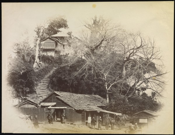 View of Isiohoji Temple at Yedo, Priests' Attendants; Felice Beato, 1832 - 1909, Yedo, Japan; 1867 - 1868