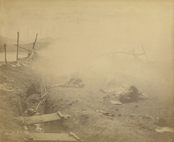 Interior of 2nd Fort Captured Marine Redout; Felice Beato, 1832 - 1909, Korea; June 1871; Albumen silver