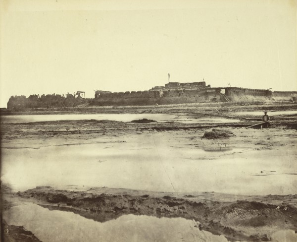 Exterior of North Fort on Peiho River, showing the English and French Entrance; Felice Beato, English, 1832 - 1909