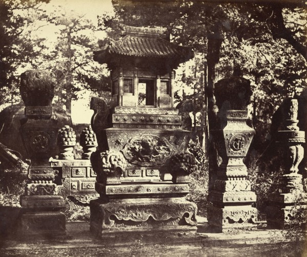 Interior of the Tomb at the Depot near Peking, Beijing, China; Felice Beato, 1832 - 1909, Henry Hering, 1814