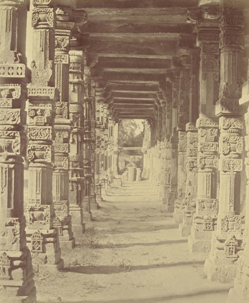 Interior of the Hindu Temple in Kootub; Felice Beato, 1832 - 1909, Delhi, India; 1858; Albumen silver
