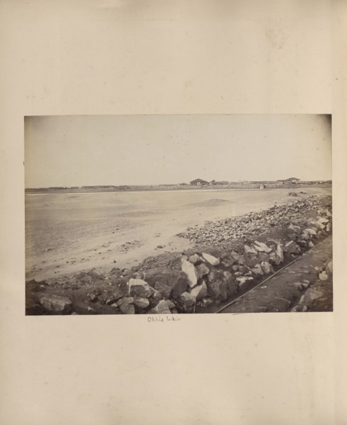 Okhla Weir; Unknown maker; Delhi, India; before 1875; Albumen silver print