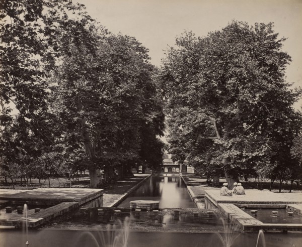Shalimar Gardens, Kashmir; Samuel Bourne, English, 1834 - 1912, Kashmir, India; 1864; Albumen silver print