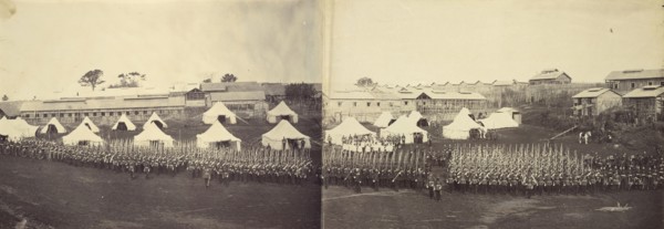 Group Portrait of the Royal Marine Battalion; Felice Beato, 1832 - 1909, Japan; October 1864; Albumen