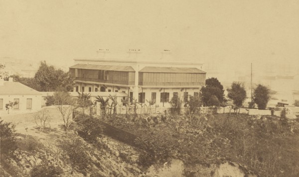 Modern Building and View of Hong Kong; Felice Beato, 1832 - 1909, China; March 1860; Albumen silver print