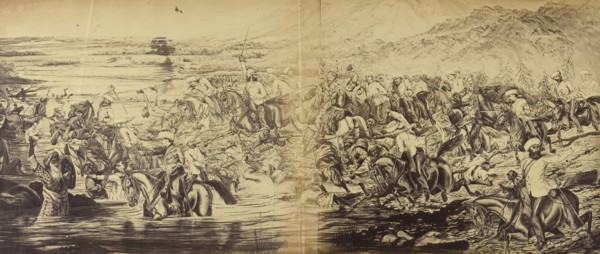Copy of a Sketch of Colonel Crealock's Engagement in India; Felice Beato, 1832 - 1909, India; 1858 - 1859