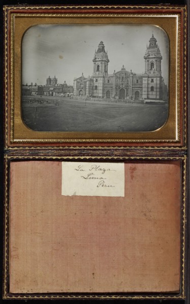 The Plaza in Lima, Peru; American, Attributed to Carleton Watkins, American, 1829 - 1916, Peru; about 1852; Daguerreotype