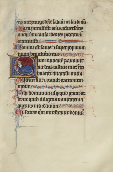 Initial C: A King Sleeping in a Bed; Bute Master, Franco-Flemish, active about 1260 - 1290, Northeastern, illuminated, France