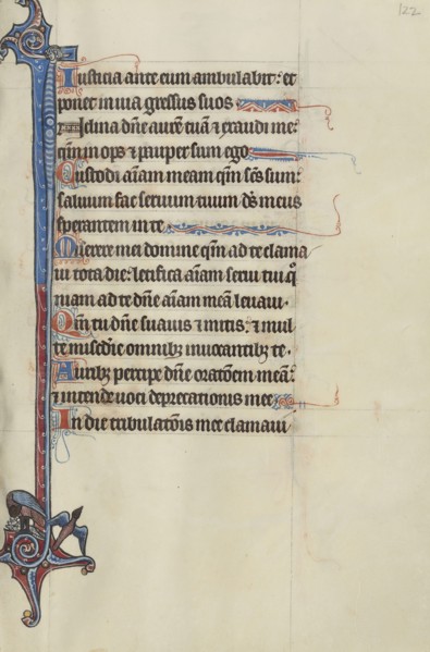 Initial I: A Bird Feeding its Young and a Bird in Flight; Bute Master, Franco-Flemish, active about 1260 - 1290, Northeastern