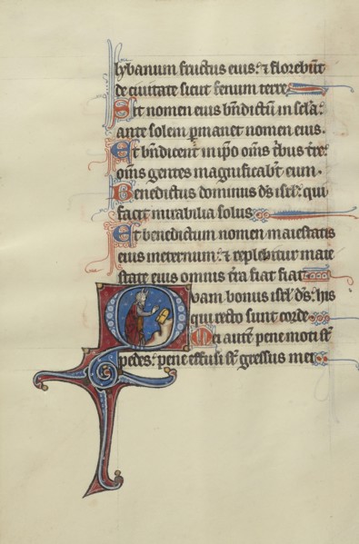 Initial O: Moses Breaking the Tablets of the Law; Bute Master, Franco-Flemish, active about 1260 - 1290, Paris