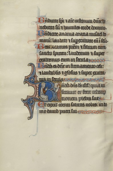 Initial B: A Jew Praying and the Virgin and Child; Bute Master, Franco-Flemish, active about 1260 - 1290, Northeastern
