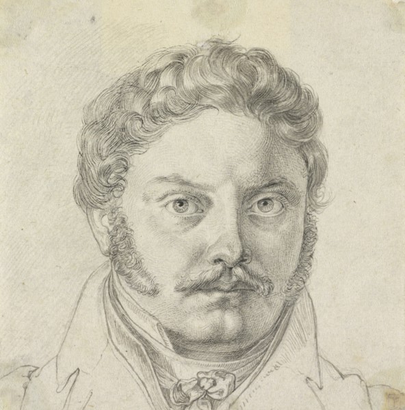 Portrait of Peder Hjort; Carl Barth, German, 1787 - 1853, Germany; about 1818 - 1819; Graphite and ink; 9.5 x 9.3 cm